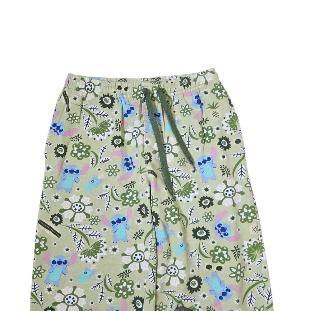 Disney Lilo and Stitch Drawstring Waist Pajama Lounge Pants Womens Size XS Green - Picture 6 of 6